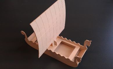 طرح معرق و مشبک سه بعدی قایق